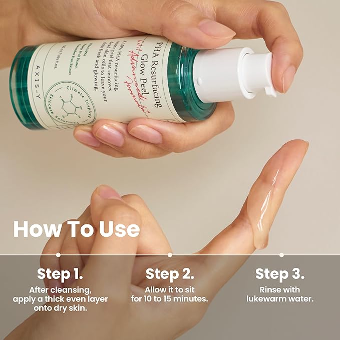 AXIS-Y PHA Resurfacing Glow Peel - 10% PHA Fruit Extract Mild Peeling Gel Exfoliator Pore Minimizer for Face - Vegan Korean Skin Care Glass Skin Face Peel - 1.69 fl. oz.