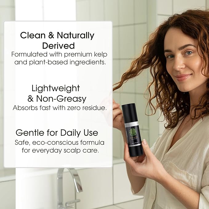 Kelp Vital Hair Growth Serum for Thinning Hair, Daily Scalp Care, Plant-Based Ingredients, Lightweight Non-Greasy, Follicle-Nourishing, Hair Thickening Treatment For Women & Men, 30 mL Airless Pump