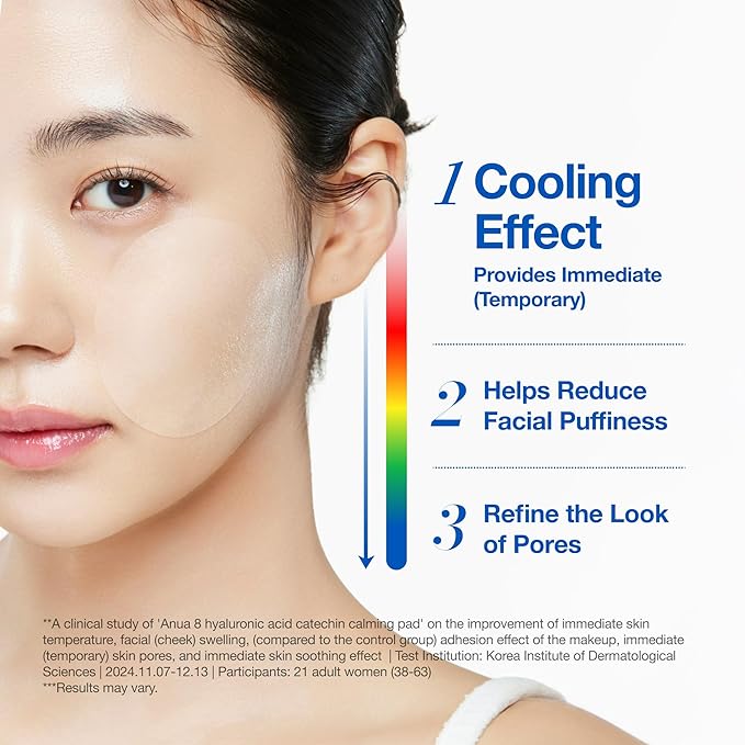 Anua 8 Hyaluronic Acid Catechin Calming Pad, Pore Care & Cooling Effect with Korean Toner pad, Quick & Easy Hydrating Daily Face Mask, Makeup Prep Routine, Korean Skin Care (110 Pads)