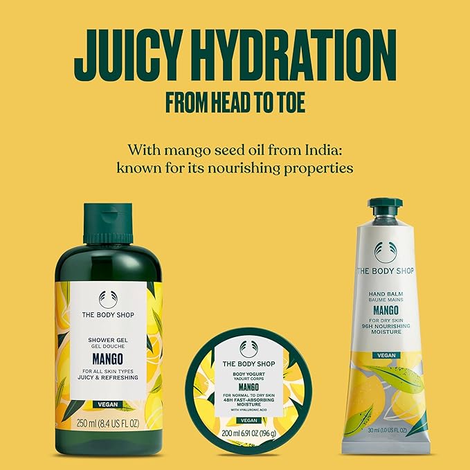 The Body Shop Mango Gift Set - 3 Piece Set, Includes Shower Gel, Body Yogurt, Hand Balm, Vegan