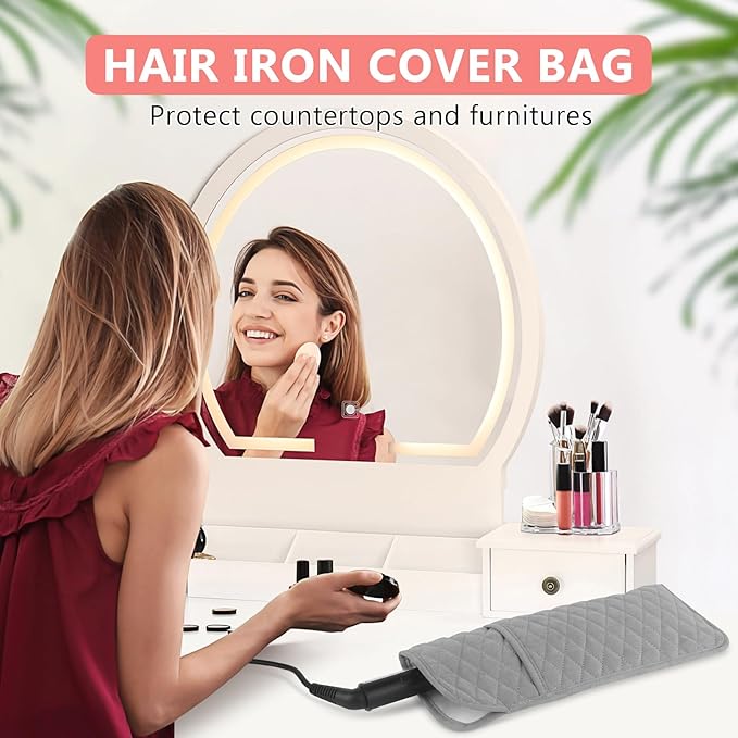 Heat Resistant Hair Tools Organizer Bag Portable Travel Storage Cover Pouch for Hair Straighteners, Curling Irons, Flat Irons and Hot Styling Tools(13.8" x 5.5")