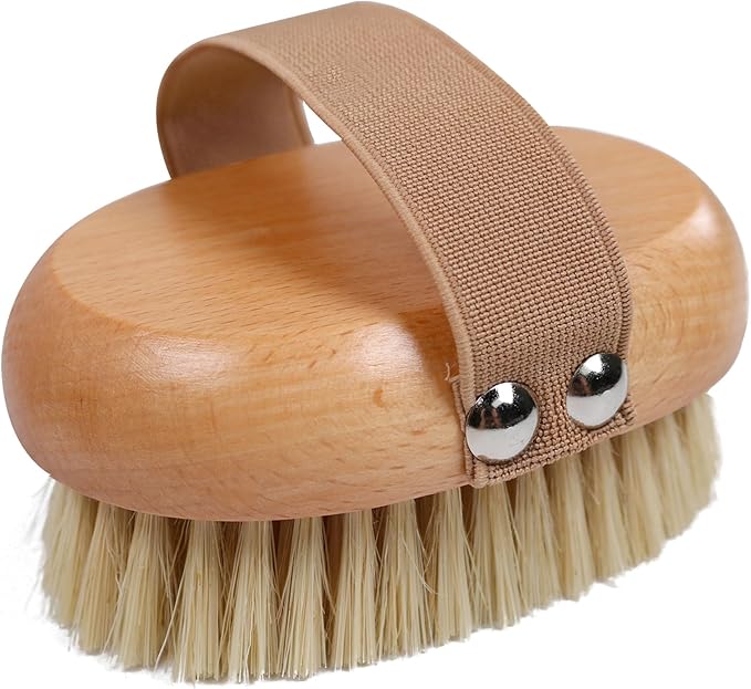 OWIIZI Dry Brushing Body Brush with Soft Vegan Bristles Antiskid Wooden Exfoliator Bath Scrubber for Wet or Dry Exfoliating,Body Scrub Deep Cleanse
