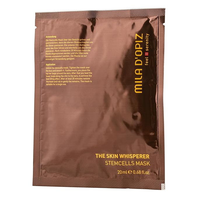 Mila d'Opiz The Skin Whisperer Stem Cells Mask - Highest Concentration Stem Cell Face Mask - Anti Aging Sheet Mask - Hyaluronic Facial Mask - 0.68 oz