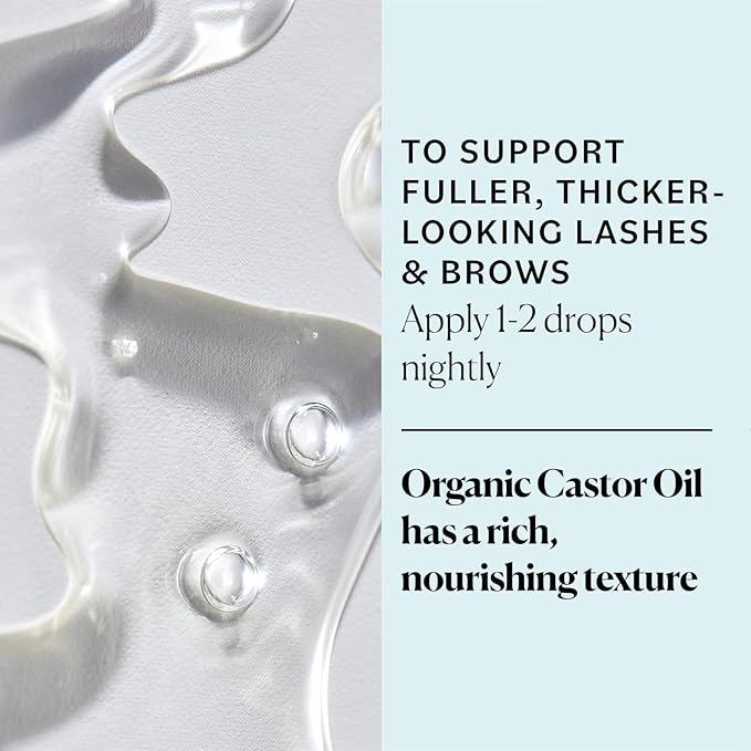 Sky Organics Organic Castor Oil Eyelash & Brow Serum, Hexane-Free Conditioning Oil that Promotes Fuller Looking Lashes & Eye Brows, 100% Pure & Cold-Pressed 1 fl. Oz. / 30 ml w ebook