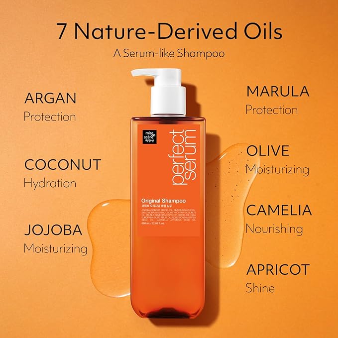 Mise En Scene Original Perfect Serum Shampoo and Conditioner SET - For Damaged Hair, Nutrient Care With Argan Oil, Containing Jojoba-Seed-Oil For Smooth, Glossy Texture