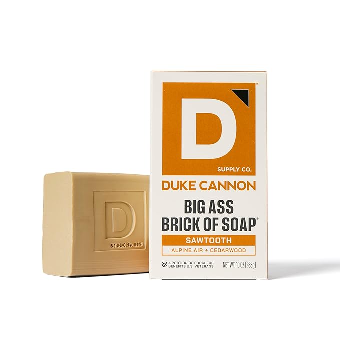 Duke Cannon Supply Co. Tactical Scrubber + Sawtooth Men's Brick of Soap - U.S. Military-Grade Soap Pouch - Dual-Mesh - Sawtooth, 10 oz