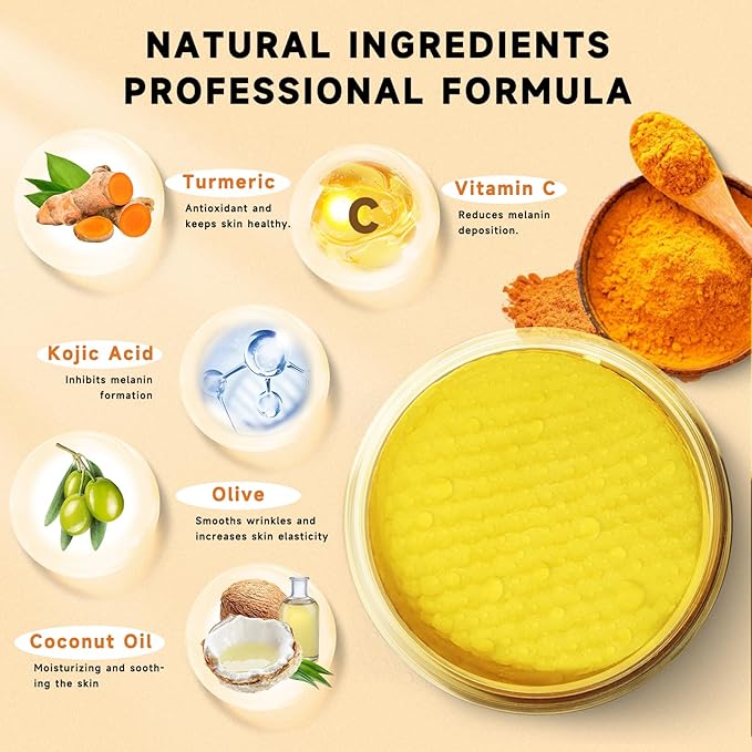 Turmeric Kojic Acid Cleansing Pads, Turmeric Face Scrub Pads Enriched with Kojic Acid, 60PCS