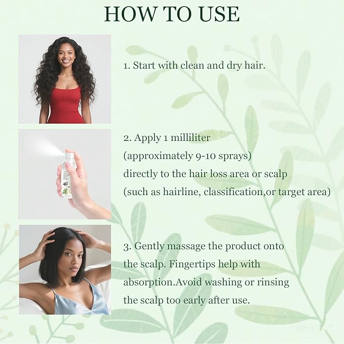 Natural Hair Growth Oil Spray:Rosemary Castor Batana Oil & Rice Water Lotion for Hair Growth ，Promotes Fuller Follicles for Women & Men – All Hair Type