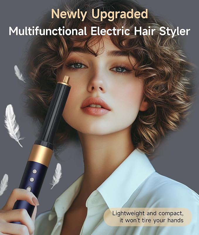 & HR-01 Multifunctional Hair Styler (3+2+2+1) 8-in-1 Integrated Functions: Negative Ion Hair Dryer, Hot Air Styler - No Heat Damage, Quick Drying, Straightening, Curling & Volumizing