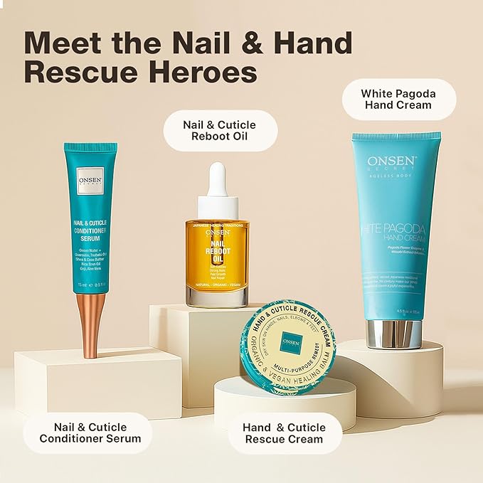 Onsen Nail & Cuticle Cream Treatment w/Japanese Tsubaki, Jojoba & Lavender Oil, Shea Butter – Strengthens Nails, Softens Cuticles - Daily Repair Care (1 Count/15 ml)