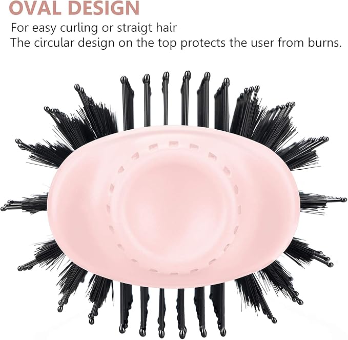 Aima Beauty One-Step Volumizer Hair Dryer Brush, 4-in-1 Upgrade Hot Air Brush for Less Frizz, More Shine, Oval Brush for Blowout, Black Red