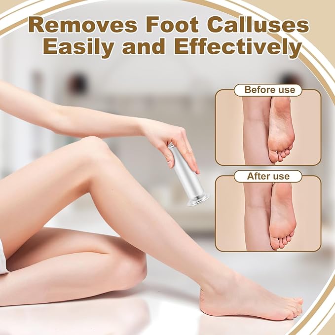 Rechargeable Pedicure Tools for Foot Care, Electric Feet Filer Grinder for Men Women, 2 in 1 Callus Remover with 60Pcs Discs for Feet Heel Shaver, Dead Cracked Skin and Calluses (Silver US)