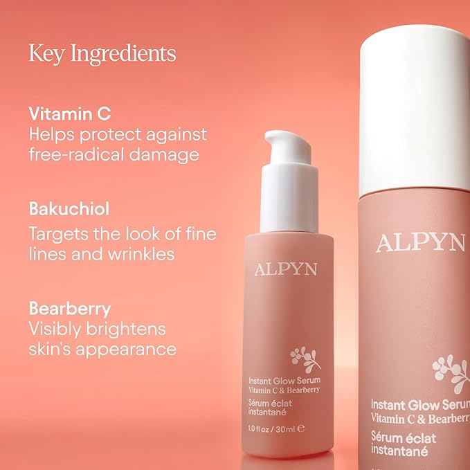ALPYN Instant Brightening Glow Serum I Multitasking Serum I Visible Glow I Targets Fine Lines