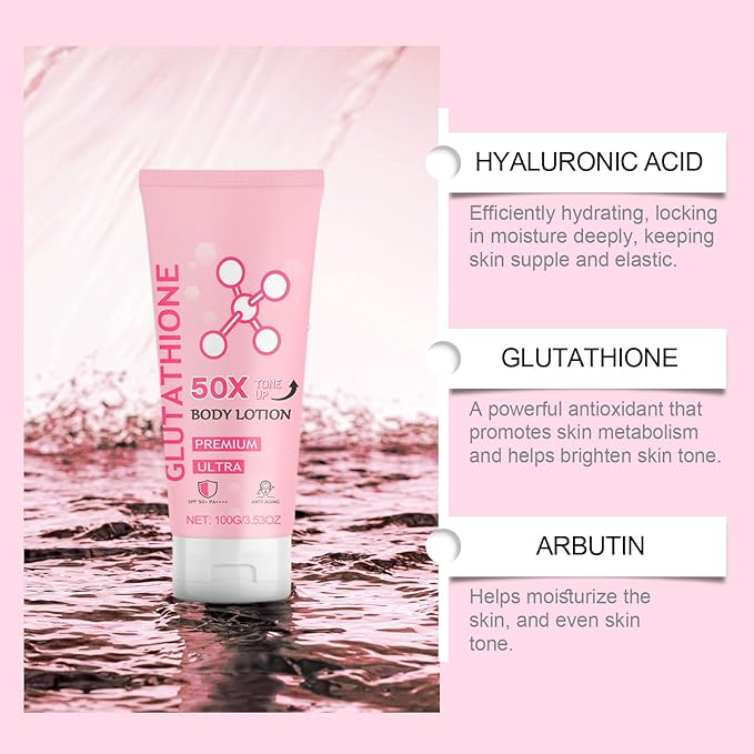 Glutathione Body Lotion for Even Skin Tone - Antioxidant-Rich Hydrating Moisturizer, Non-Greasy Formula for All Skin Types, Fragrance-Free & Sensitive Skin Safe, 3.53 Oz Daily Skincare