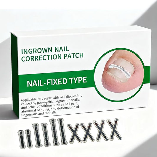 10-Piece Pack Titanium Alloy Ingrown Toenail Corrector,Curved Toenail Repair Patch,Memory Metal Ingrown Toenail Physical Correction Tool,Ingrown Toenail Removal Tool Set,Nail Aesthetic Shaping Tools.