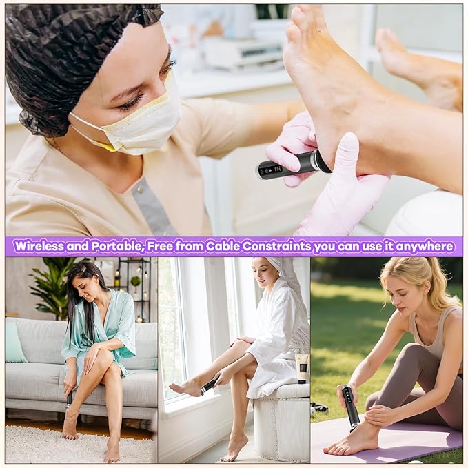 Electric Foot Callus Remover with Nano-Glass Head, Rechargeable Electric Foot File with Upgraded Powerful Metal Gear Motor, Premium Aluminum Cordless Callus Remover for Feet, Gifts for Men Women