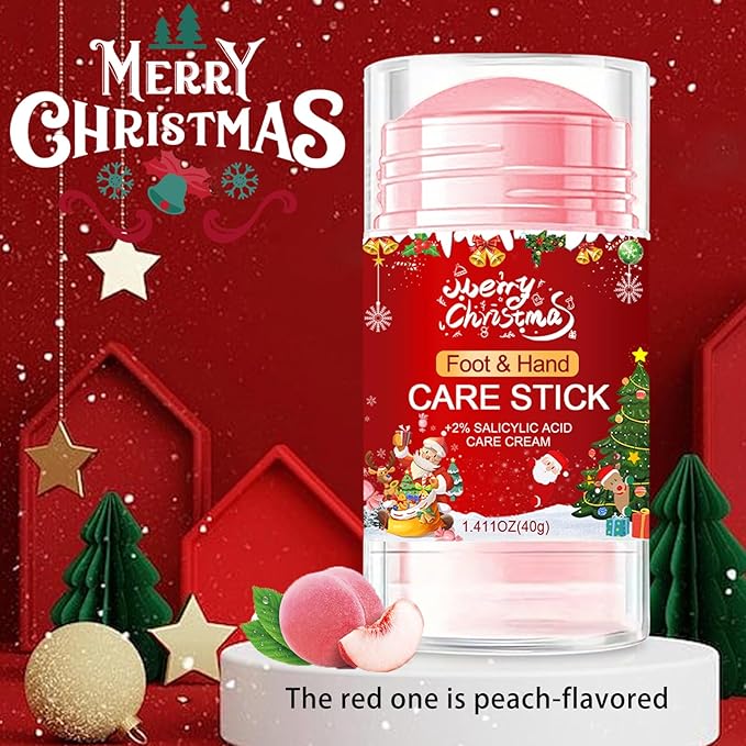 2Pcs Urea Cream 60% for Feet & Dry Cracked Skin, Christmas Hand Cream Cracked Heel Repair Stick, Maximum Strength Moisturizing Foot & Hand Balm, Repair Creams Christmas Gift Sets (Peach Flavour)
