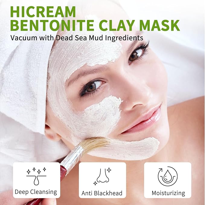 Bentonite Clay Mask, Valentines Gifts for Women Her, Deep Cleansing Facial Mask, Clay Face Mask Skin Care with Kaolin Clay and Aloe for Dull Skins Hydrating (white)