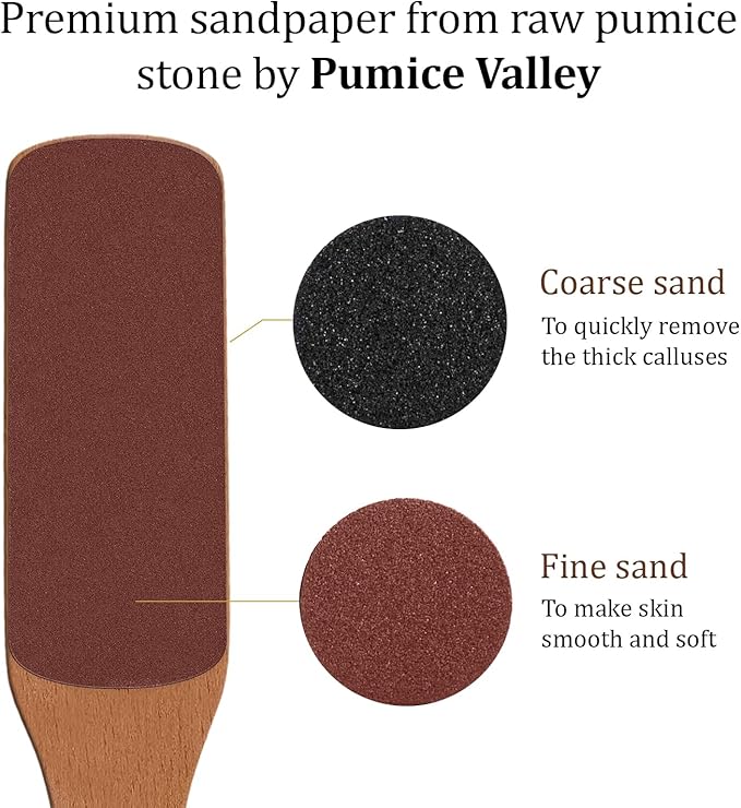 Foot File with Handle Pumice Stone for Dry Dead Skin - Callus Remover for Feet Double-Sided Foot File for Callus, Cracked Heels, Dead, and Dry Skin Removal