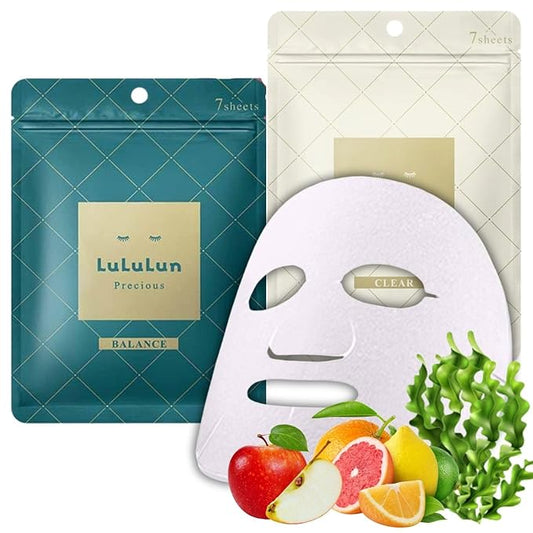 Lululun 14 Sheet Anti Aging Face Mask Sheets, Organic Face Masks Skincare & Daily Face Mask for Women & Men with Rose Extract, Collagen Peptides, Squalene& Ceramides by Japanese Skincare, PRECIOUS DUO