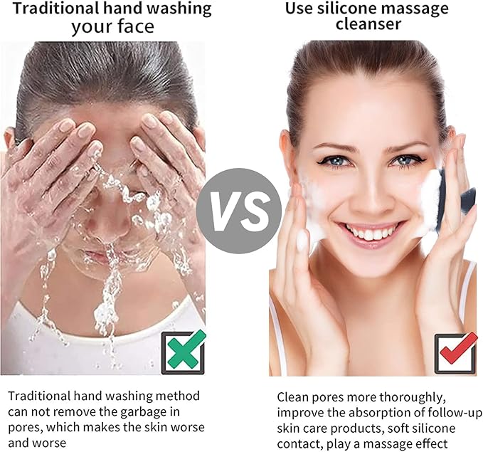 Face Scrubber Face Scrubber for Men Facial Cleansing Brush Silicone Face Wash Brush Manual Waterproof Cleansing Skin Care Face Brushes for and Exfoliating (Gray)