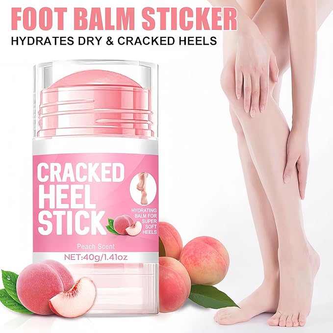2Pcs Peach Scented Cracked Heel Stick Balm, Heel Stick For Cracked Feet, Foot Cream For Calluses and Dry Feet, Cracked Foot, Manuka Honey Hand Cream