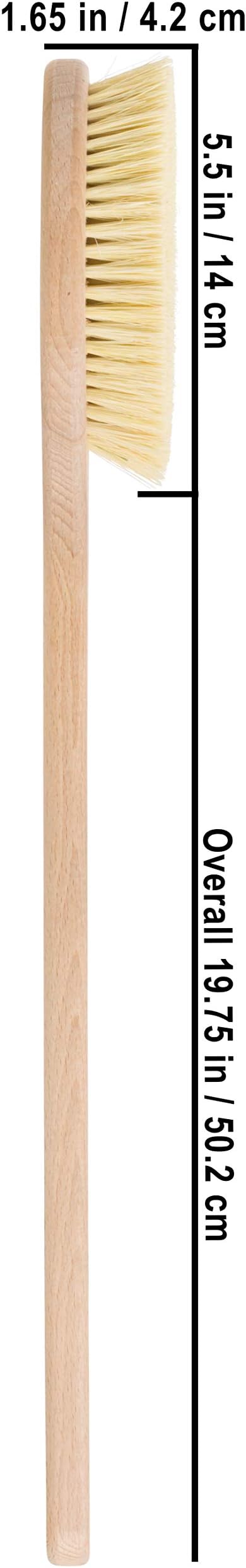 REDECKER Bath Brush with Tampico Fiber Bristles and Oiled Beechwood Handle, 19-5/8-Inches Long, Made in Germany
