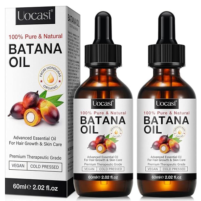 Uocasi 100% Pure Batana Oil for Hair Growth 2-Pack, Unrefined Raw Oil to Thicken Hair, Prevent Hair Loss & Dryness – Natural Hair Strengthening Treatment, 4.04 Oz