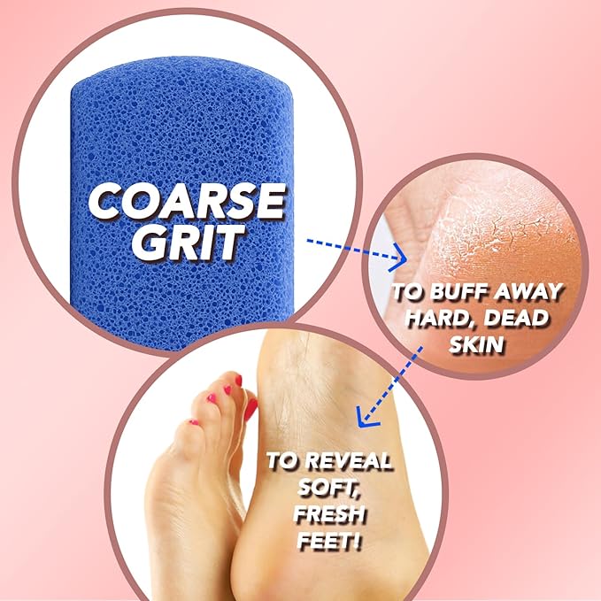 Earth & I Foot Stone Pumice 2 Grits (6 pcs) Heel Exfoliator for Feet, Pumice Stone Feet, Heel Scrubber, Pedicure Callus Remover, Pumice Sponge for feet, feet Scrubber, feet Dead Skin Remover