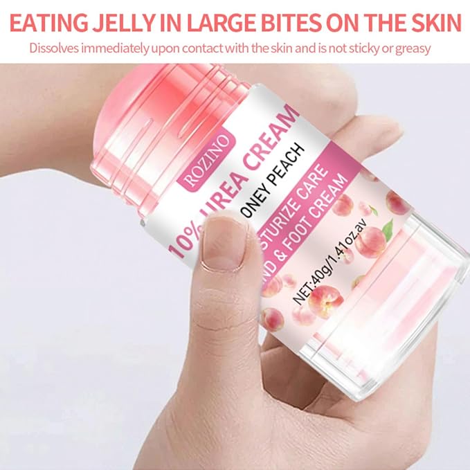 Peach Hand and Foot Cream Stick, Nourishing Foot Balm Moisturizer with Honey Hydrates and Repairs Dry Cracked Feet Hand & Nail Rough Heels and Soothing Skin Care for Women and Men - 1.41oz