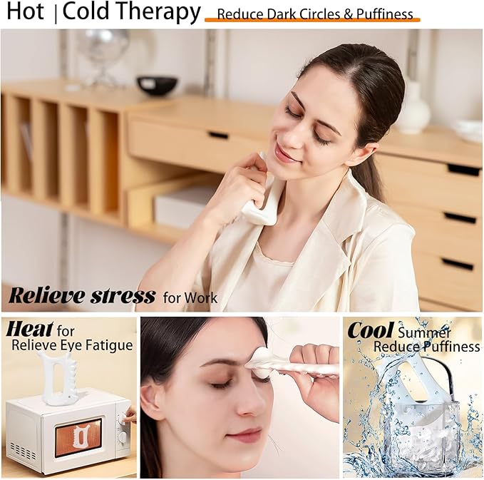 Ceramic Gua Sha Tool for Face & Body, Christmas Gifts for Adults Mon, 6 in 1 Facial Massage, Lymphatic Drainage, Jaw Lifting, Puffiness Care, Neck Massage for Stress Relief - Home Self Care, White