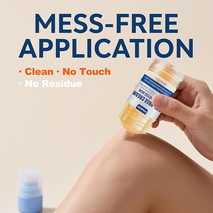 Urea Cream Stick 60% plus 2% Salicylic Acid, 2PCS Maximum Strength Urea Cream for Feet, Foot Lotion Stick for Cracked Heels, Dry Hands & Rough Knees, Callus Remover & Skin Softener, Soften Dead Skin