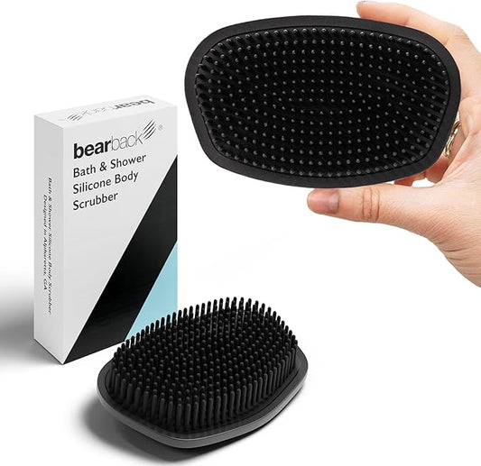 Bearback Body Scrubber Attachment: Premium Silicone Scrub Brush for Bath & Shower. Fits Original Bearback Handle. American Small Business