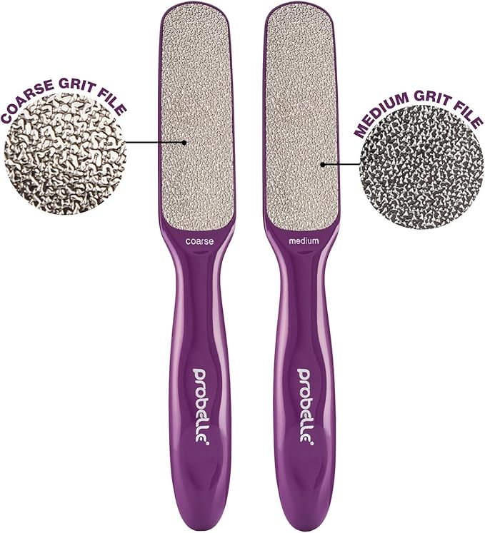 Probelle Double Sided Multidirectional Nickel Foot File Callus Remover - Immediately Reduces calluses and Corns to Powder for Instant Results, Safe Tool (Purple)