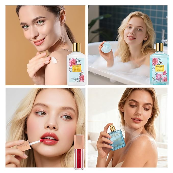 Christmas Gifts for Women, 35 Pcs Bath & Body Gift Basket, Face Skin Care Kit, Spa Gift Set, Self-Care Relaxation Gift, Home Spa, Necklace, Bath Bomb, Birthday, Valentines, Mother Day, Anniversary