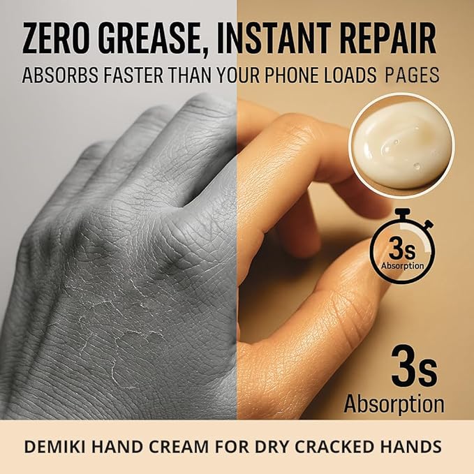 DEMIKI Shea Butter Hand Cream for Dry Cracked Hands, Birthday Gifts for Women, Bridesmaid Gifts, Nurse Gifts, Christmas Day Gifts, Party Favors, Hand Cream Gifts Set for Women, Travel Size1.7fl.ozx4