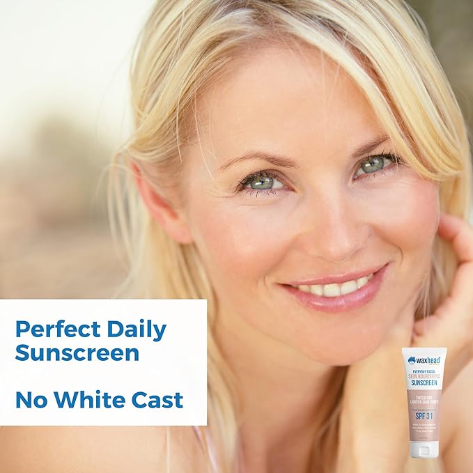 Tinted Mineral Sunscreen for Face SPF 31 by Waxhead – Non-Nano Zinc Oxide BB Cream Moisturizer, Unscented, Non-Comedogenic Facial Sunscreen & Primer for Daily Wear (Light Tint 4oz)