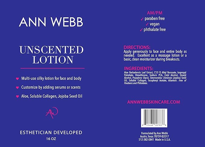 Unscented Lotion for Dry Skin- Fragrance Free, Hypoallergenic, Organic, All-Natural, Non-Greasy Lotion for Sensitive, Dry Skin - Face & Body Lotion - Formerly Skin 16oz