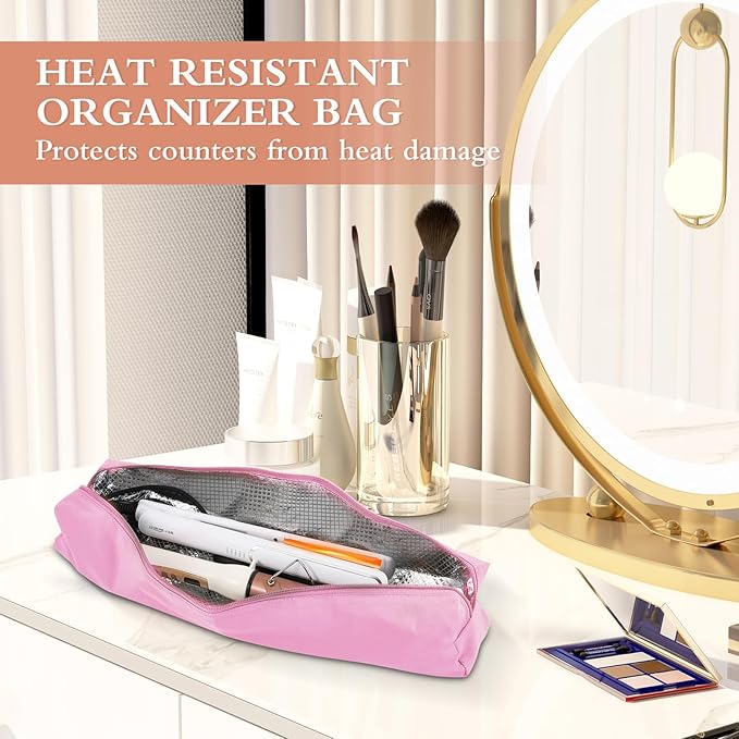 Professional Hot Hair Tools Organizer Bag Portable Travel Heat Resistant Storage Case Pouch for Curling Irons, Flat Irons, Hair Straightener and Styling Tools(17.7" x 3.2"x 3.2")