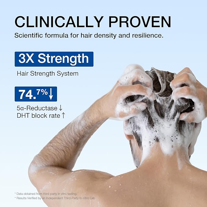 Professional Strength Hair Restore Shampoo for Men, DHT Blocker for Hair Loss and Thinning Hair, Biotin Shampoo Infused with Rosemary Oil for Hair Growth, Sulfate-Free, Color-Safe, 7 Fl Oz