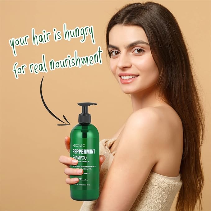 Peppermint Oil Shampoo and Conditioner Set for Hair Growth and Thickening - For Thinning Hair and Hair Loss Treatments for Women & Men, Sulfate Free, 20.2 FL Oz Each