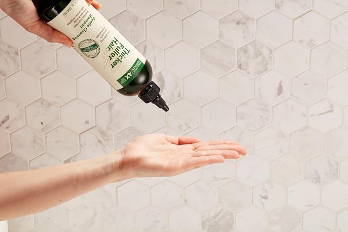 Thicker Fuller Hair Gentle Cleansing Shampoo - Hair Thickening, Clarifying Shampoo - Lightweight, Natural Formula with Rosemary and Coffee Oil - 12 oz