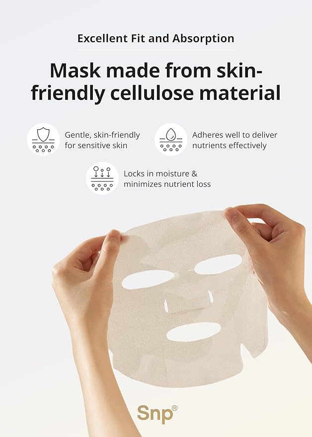 SNP Variety Ampoule Sheet Mask Set | Bird's Nest, 24K Gold, and Diamond Face Mask | Hydrating, Moisturizing, Nourishing for Sensitive Facial Skin | Korean Face Masks Skincare | 12 Sheets