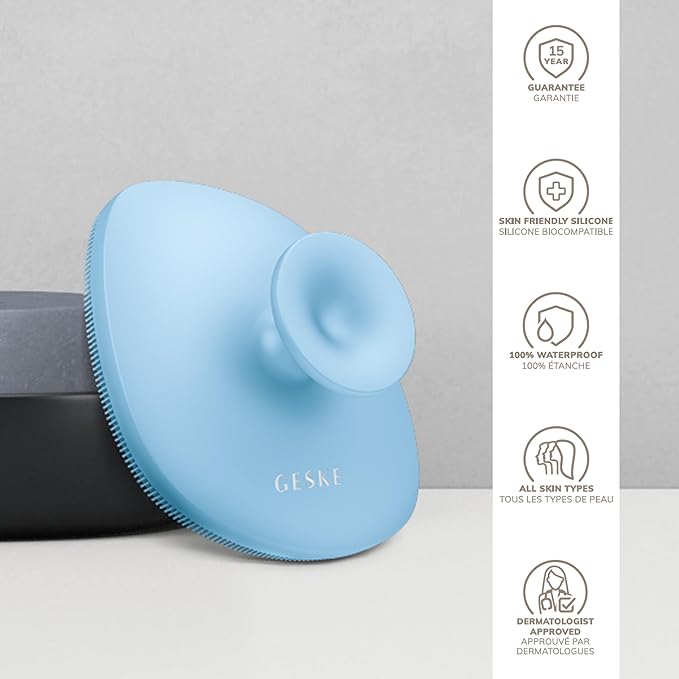 GESKE Body Brush | 4 in 1 | Cleansing Brush for The Entire Body | Professional Deep Cleaning | Soft Silicone Bristles | Ergonomic Two-Finger Design | Cleanses & Massages