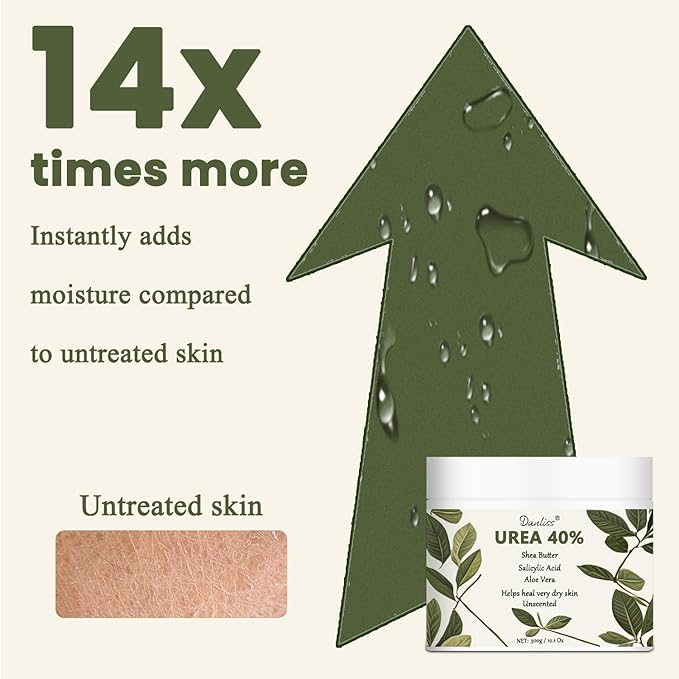 Urea Cream 40 Percent Unscented with Shea Butter Salicylic Acid for feet Maximum Strength for Dry Cracked Feet & Hands Dry Skin Repair Treatment Extra Care Body Deep Moisturizing Cream 10.1 Oz
