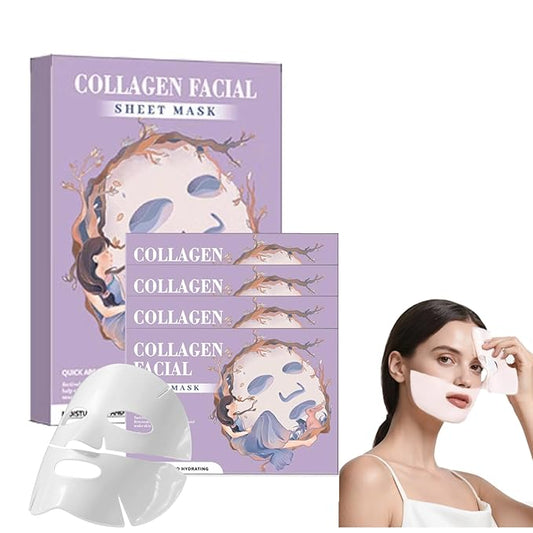 Bio-Collagen Overnight Face Mask,Glass Glow Hydrogel Face Masks, Collagen Face Mask, Korean Glass Skin Facial Sheet Masks, Wake up Glass-Like Skin