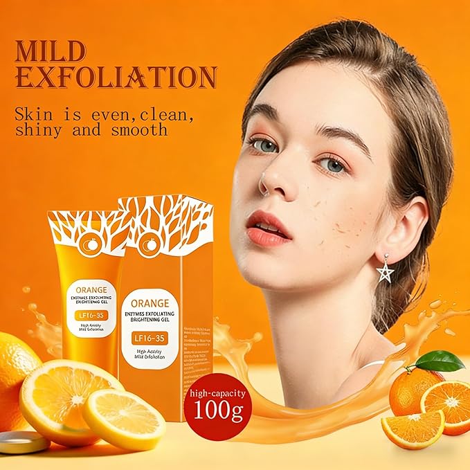 Orange Exfoliating Gel for Face & Body, 2026 Exfoliating Cleansing Gel Scrub, Pore Orange Peeling Scrub, Deep Clean Pores, Remove Blackheads & Moisturize Skin, All Types Skin