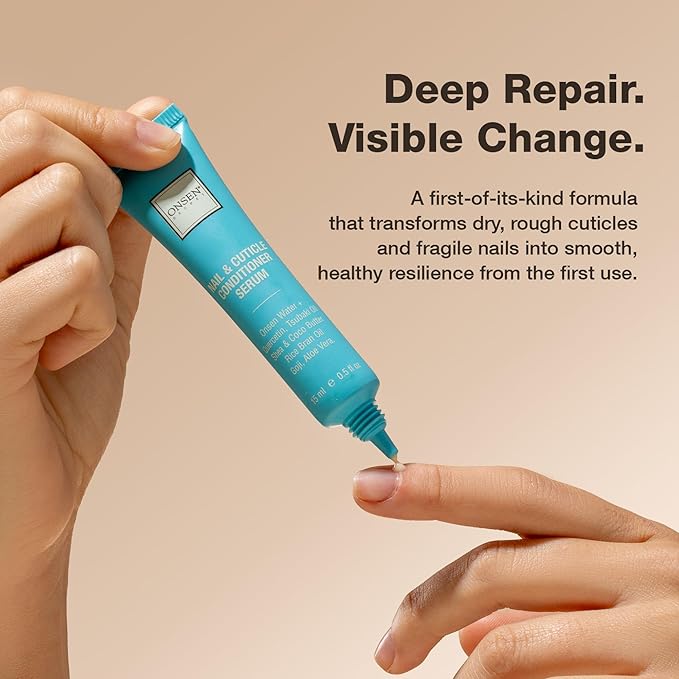 Onsen Nail & Cuticle Cream Treatment w/Japanese Tsubaki, Jojoba & Lavender Oil, Shea Butter – Strengthens Nails, Softens Cuticles - Daily Repair Care (2 Count/15 ml)