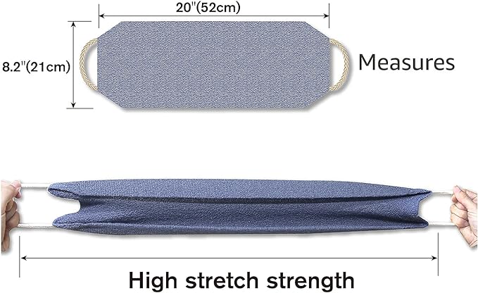 Evridwear Exfoliating Back Scrubber with Handles Two Sides for Body Shower Deep Cleans Skin Massages Invigorating Blood Circulation Men Women One Size (Back Scrubber)