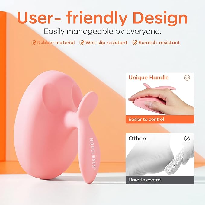 Modelones Glass Foot File, Professional Foot Scrubber and Callus Remover, Heel Scraper for Cracked Heels, Dead Skin Remover, Foot Buffer for Soft Feet, Safe Pedicure Tool with Anti-Slip Handle